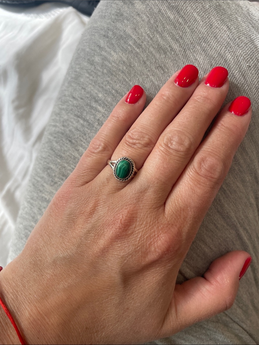 Silver ring 9.25 with stone size 7.5-8